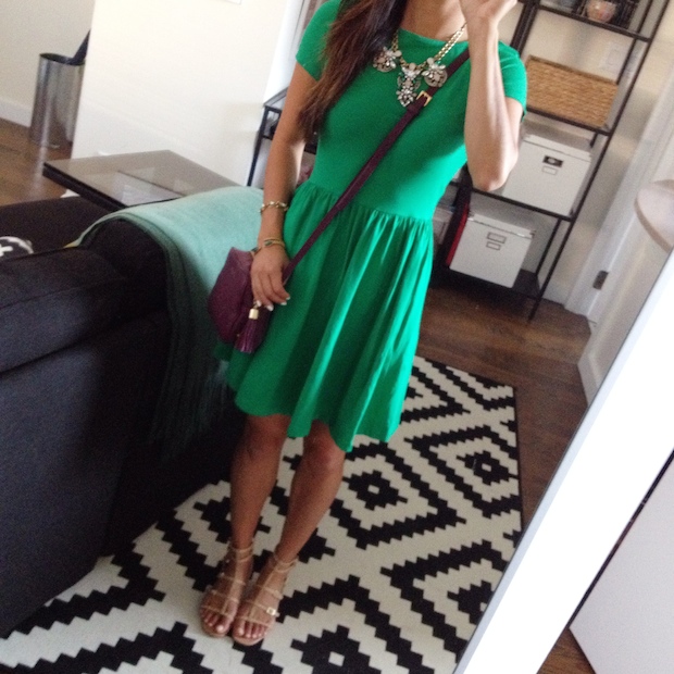 ootd, asos green dress
