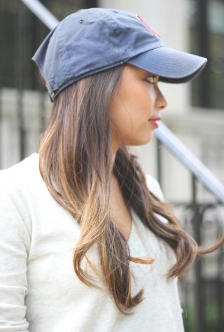 baseball hat style, fall style, ombre hair