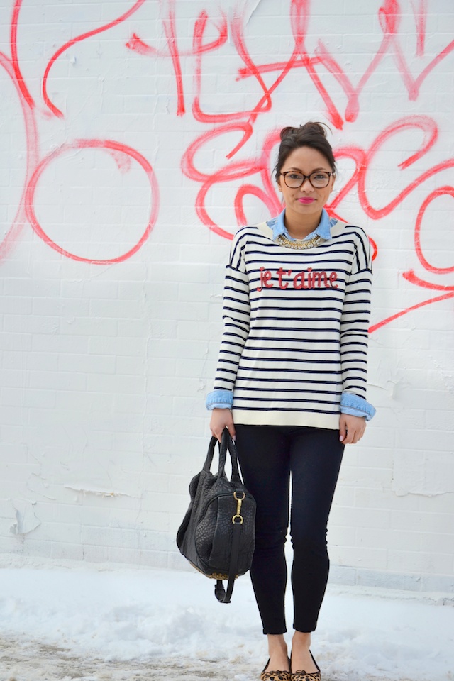 jetaime sweater, striped sweater, talbots love, street style