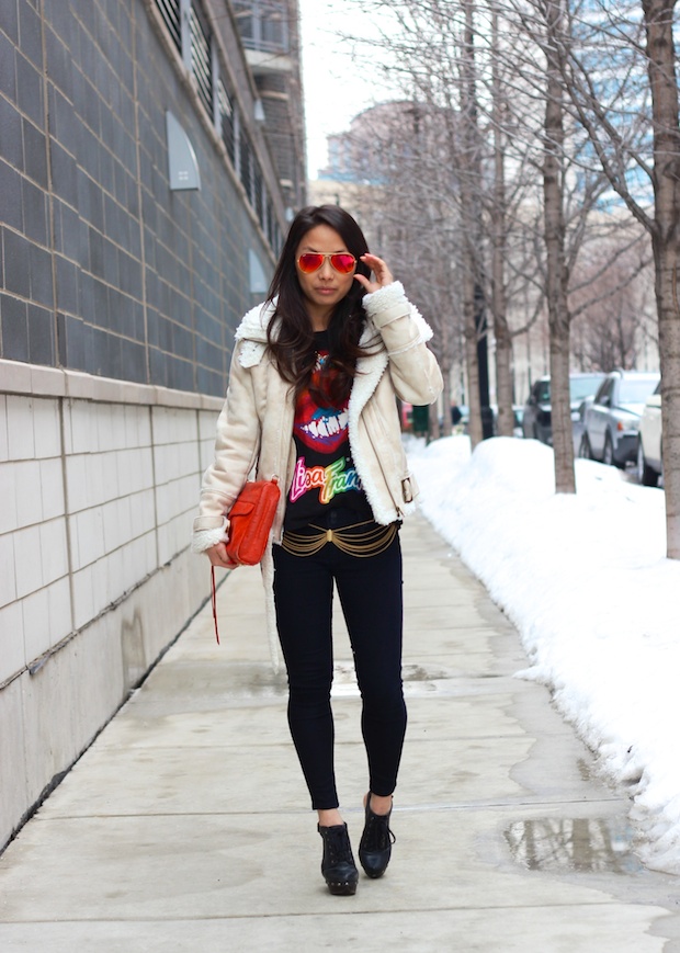 mirrored aviators, ray ban, muscle tee, lisa frank, bomber jacket