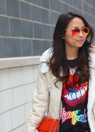 mirrored aviators, ray ban, muscle tee, lisa frank, bomber jacket