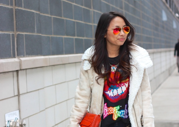 mirrored aviators, ray ban, muscle tee, lisa frank, bomber jacket