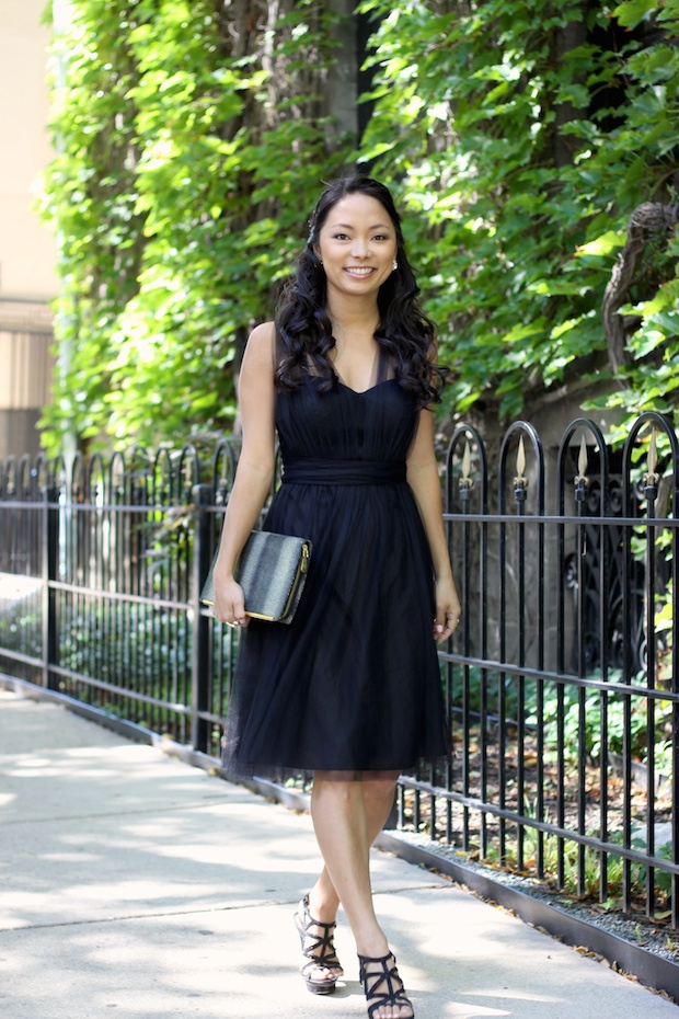 jenny yoo, jenny yoo wren, strapless dress, convertible dress, tulle, little black dress, what to wear to a wedding