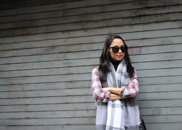 blanket scarf, plaid mixing, winter style, fall style, zara blanket scarf, plaid style