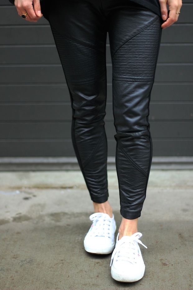 leather leggings, sneakers, superga, christine petric, petite bloggers, new york bloggers, downtown style