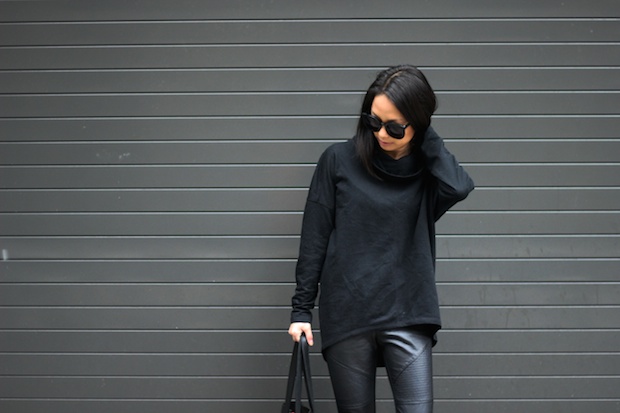 leather leggings, sneakers, superga, christine petric, petite bloggers, new york bloggers, downtown style