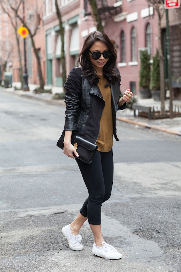 everlane sleeveless sweater, superga sneakers, sterling and burke, athleisure, sporty chic, christine petric, the view from 5 ft. 2