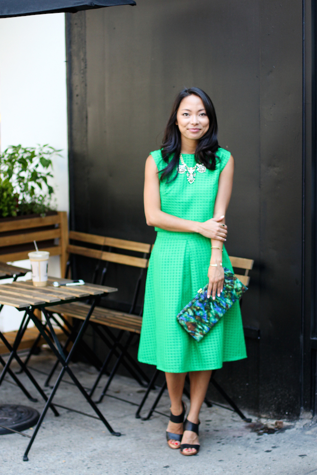 chicwish matching set, vintage clutch, emerald green, dolce vita, christine petric, the view from 5 ft. 2