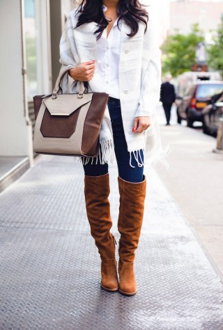 bcbgeneration, cape, fall style, christine petric, the view from 5 ft. 2, over the knee boots