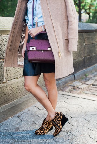jcrew stadium cloth coat, cocoon coat, aerosoles, style off contest, leopard wedge, christine petric, the view from 5 ft. 2, new york bloggers