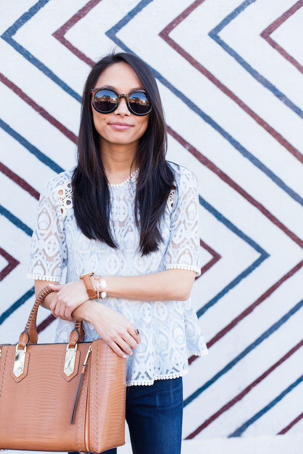 anthropologie, lace top, hd in paris, white pumps, henri bendel, christine petric, the view from 5 ft. 2