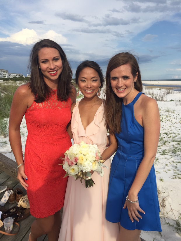 finding a bridesmaid dress, ruffle maxi, beach wedding