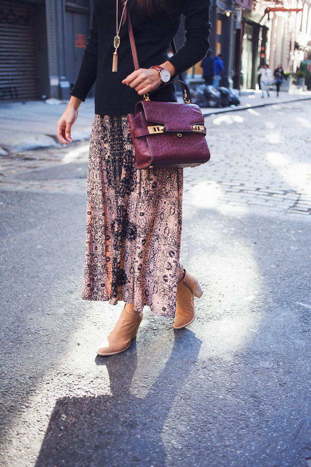 midi skirt, cleobella, southwestern style, the view from 5 ft. 2, petite bloggers, new york city bloggers