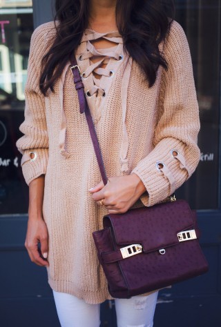 lace up sweater, henri bendel, the view from 5 ft. 2, new york fashion bloggers