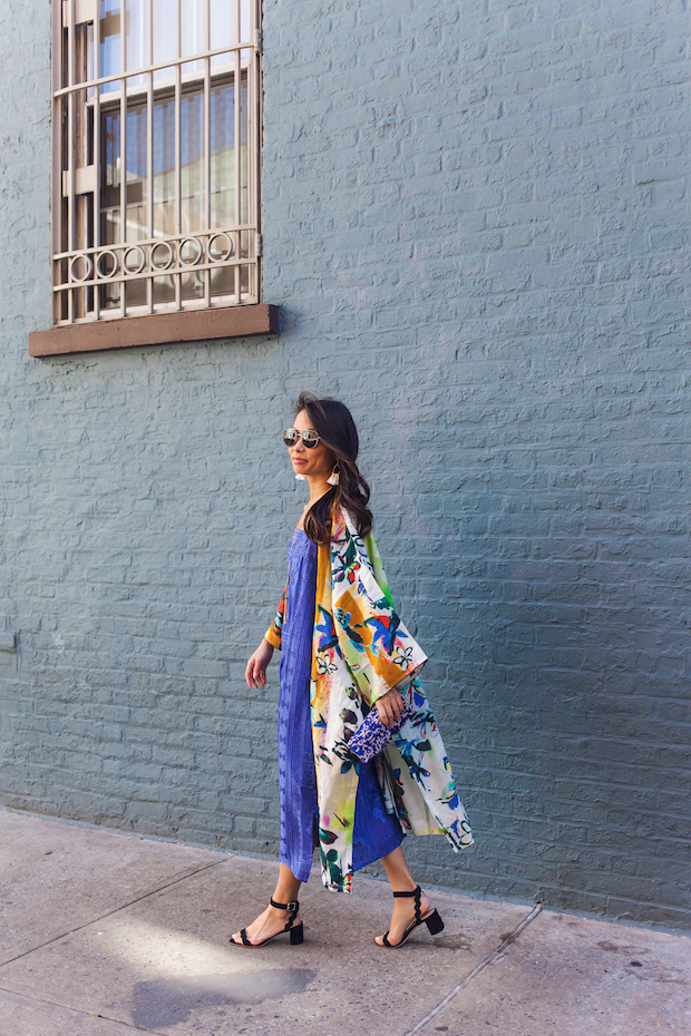 anthropologie, anthro petites, midi dress, kimono, tassel earrings, the view from 5 ft. 2, petite bloggers, nyc bloggers