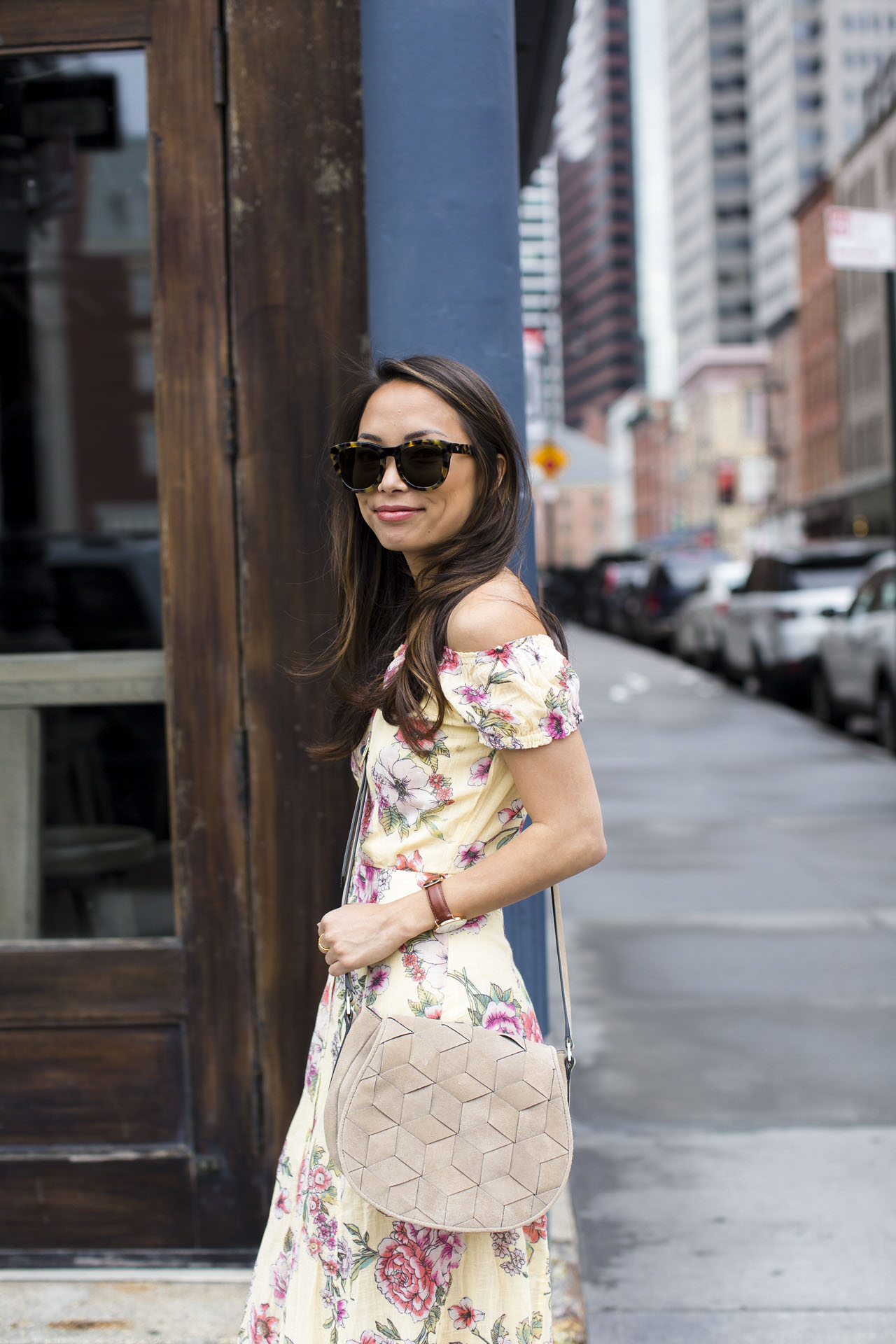 maxi dress, cotton maxi dress, dress under $100, welden bags, wedges