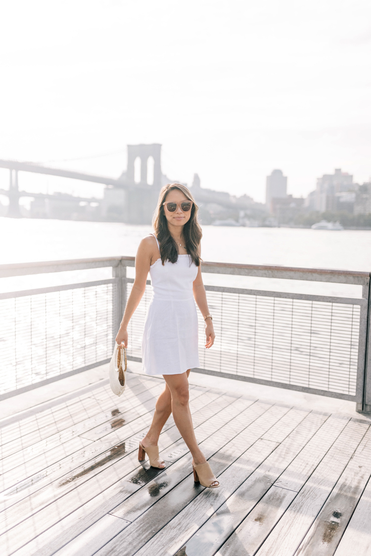 reformation, little white dress, white dress bridal events, summer style